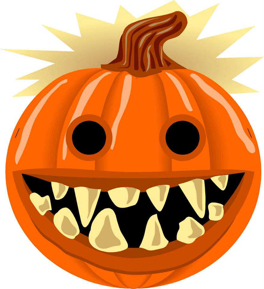 Immagine zucca di Halloween con flash